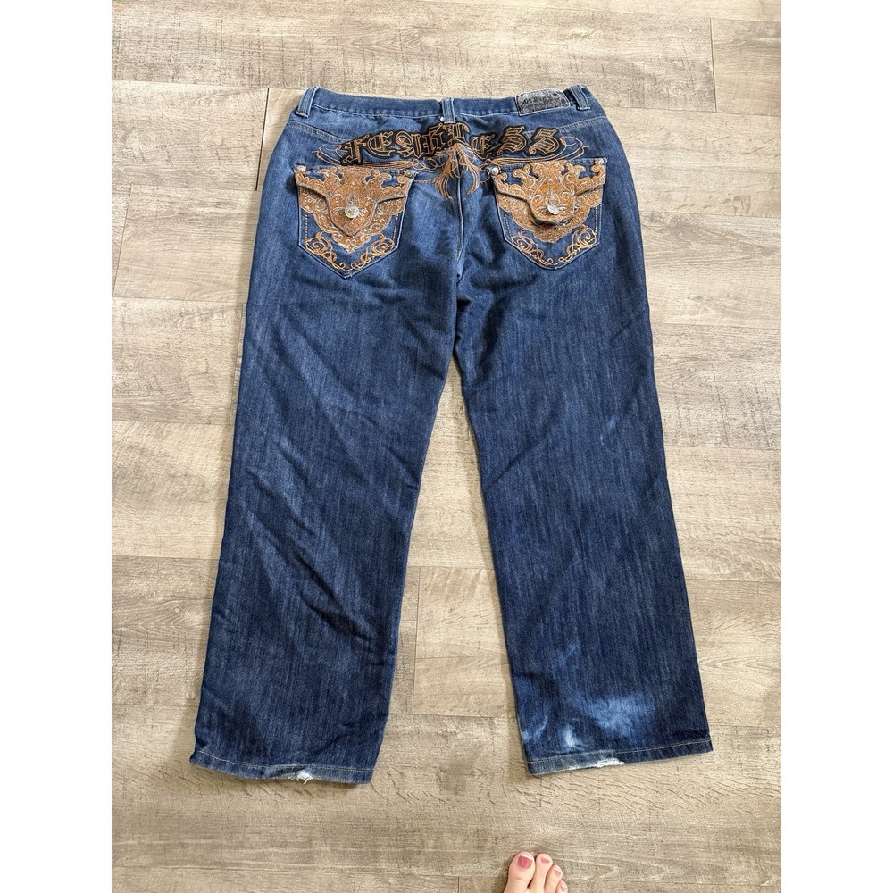 Imperious Delf Trading, Inc Denim Jeans Y2K Embroidered 40 x 34 Flap Pockets
